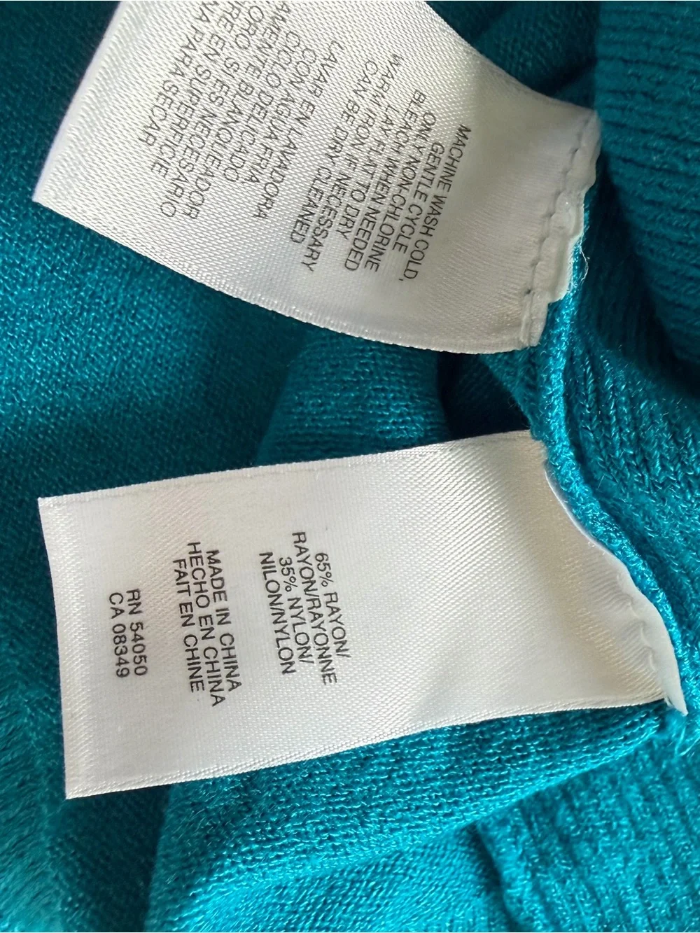 Jones New York Turquoise Knit Sleeveless Top